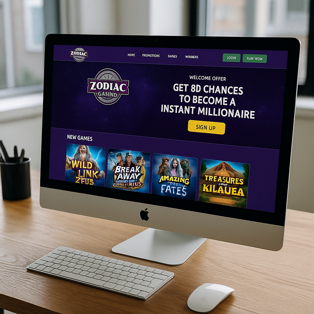 Zodiac Casino - Moderný dizajn platformy - Desktop rozhranie