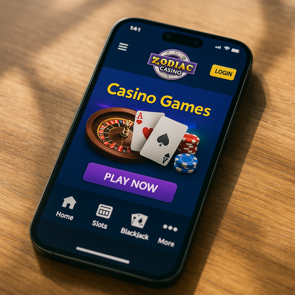 Zodiac Casino - Mobilný zážitok - Smartfón rozhranie